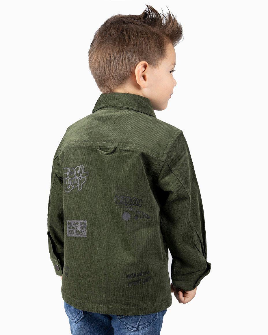 Camisa Bebé Niño De Cotelé Black And Blue Verde-1