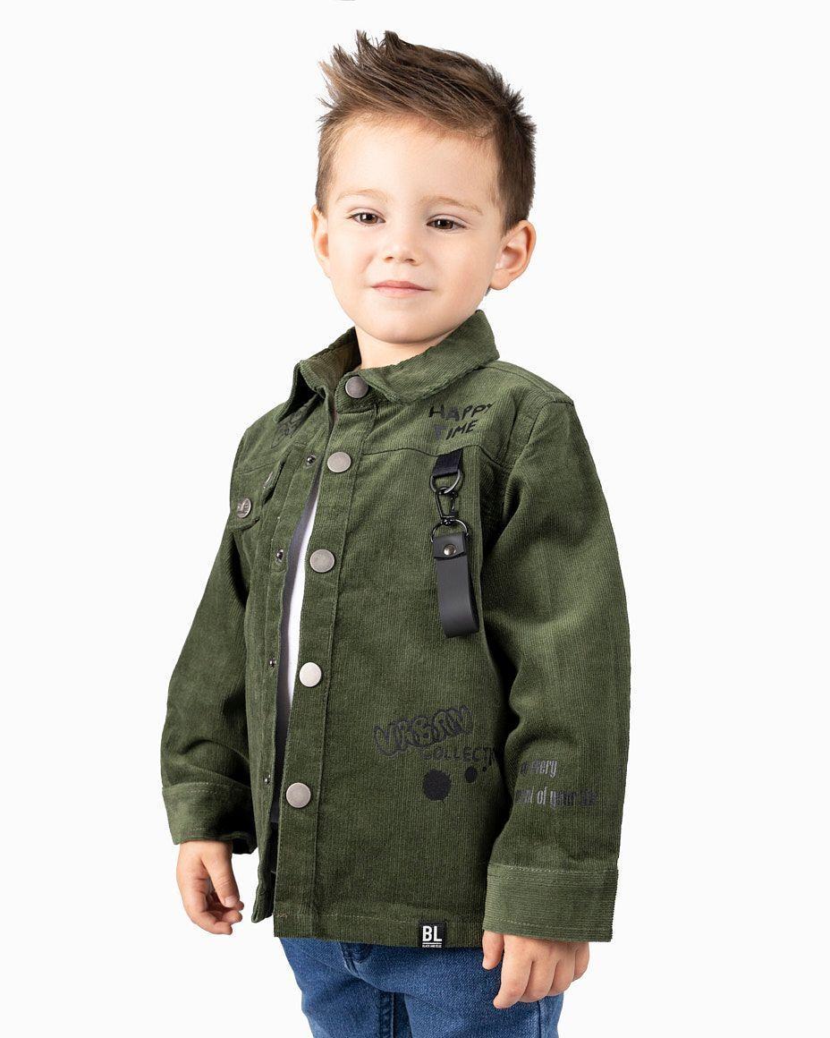 Camisa Bebé Niño De Cotelé Black And Blue Verde-0