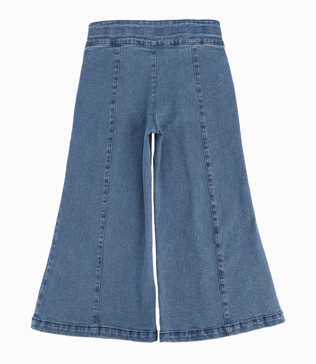 Pantalón Niña Con Cintura Elasticada Limonada Denim Azul-1