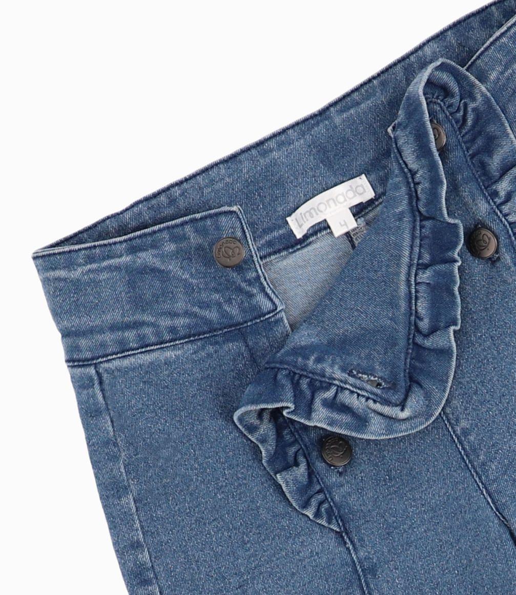 Pantalón Niña Con Cintura Elasticada Limonada Denim Azul-2