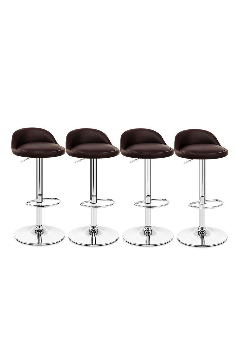 Pack 4 Piso Bar Altura Regulable Café-4