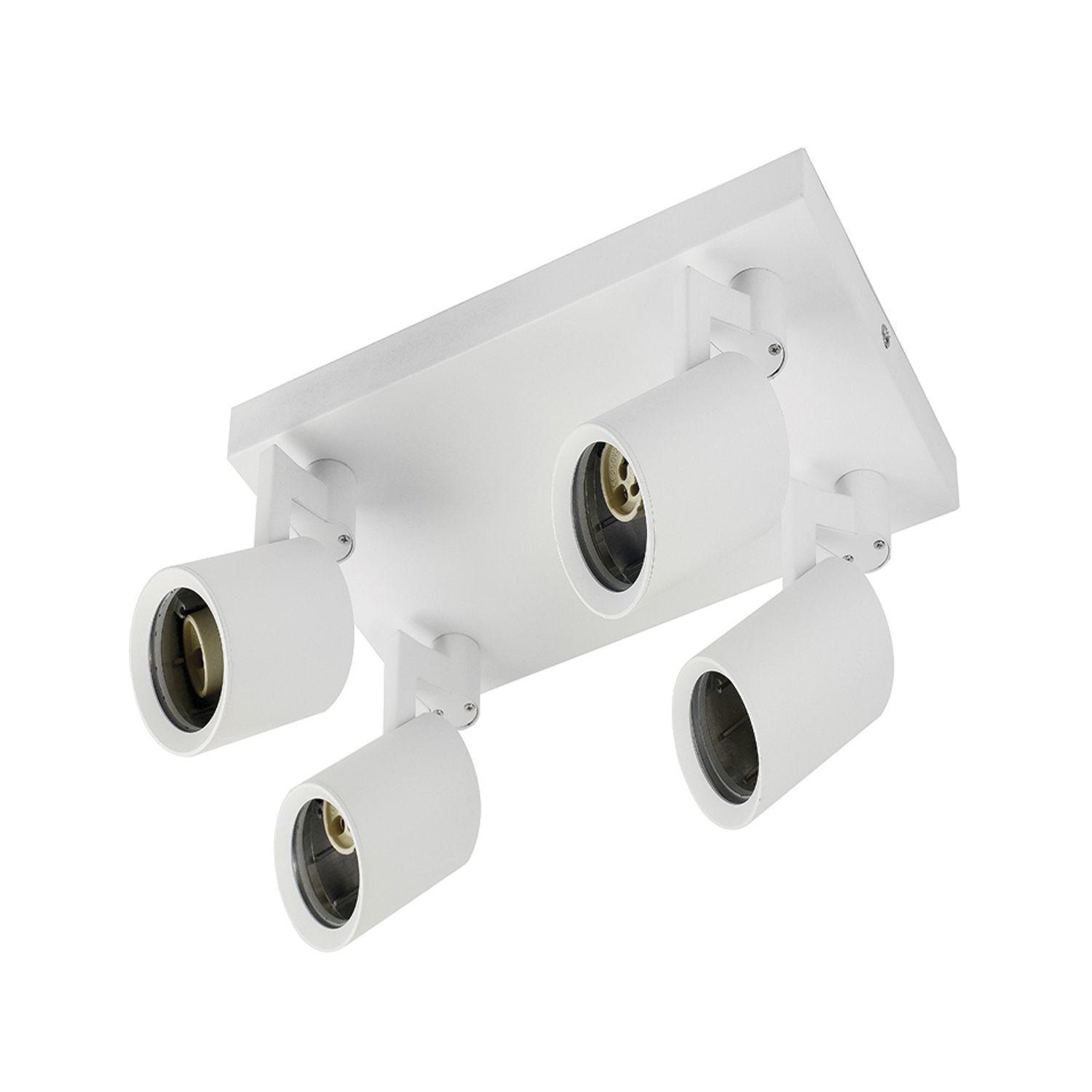 Apliqué Lampara Techo Con 4 Focos LED Porta GU10 Blanco-0
