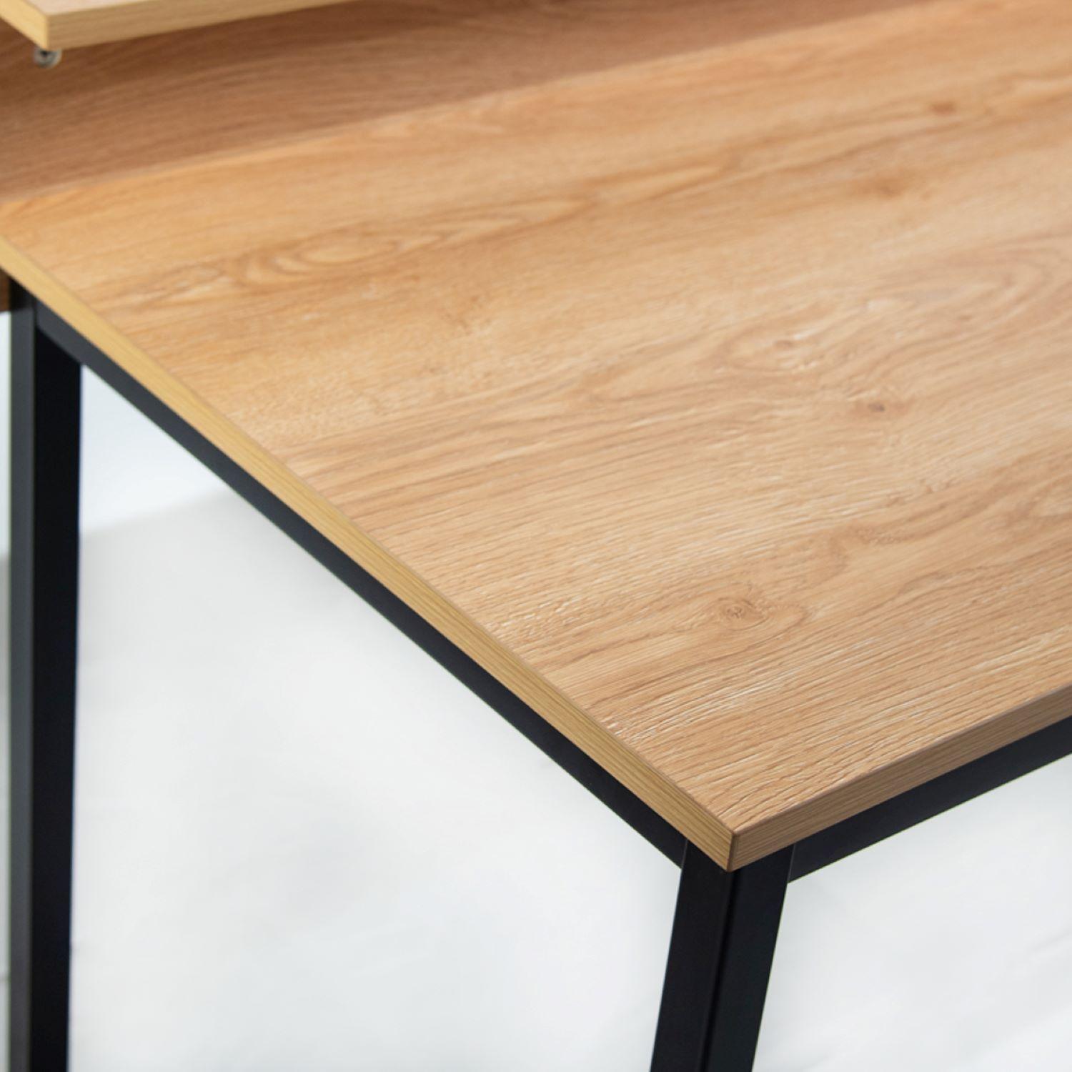 Escritorio Madera De Acacia 2 Gavetas 85x140x62cm-3