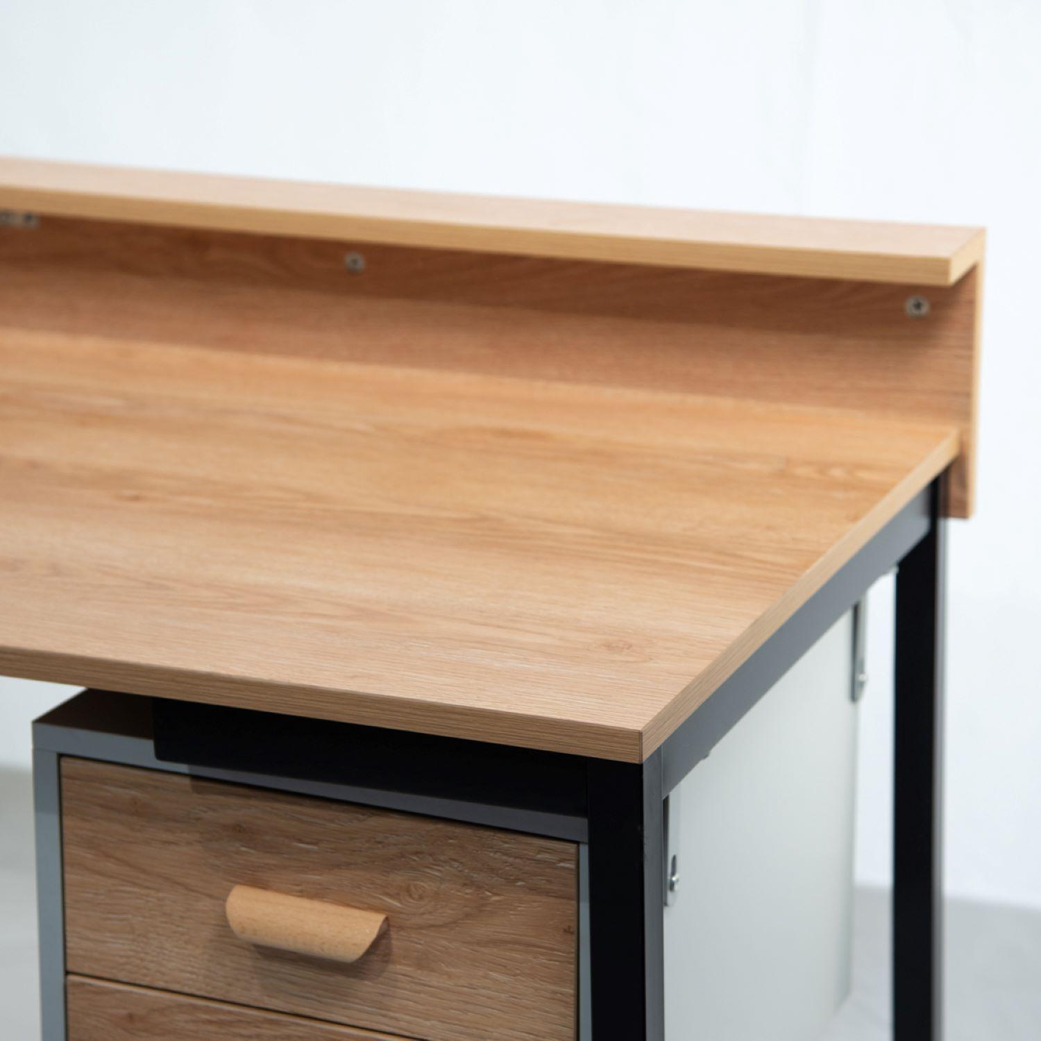 Escritorio Madera De Acacia 2 Gavetas 85x140x62cm-4