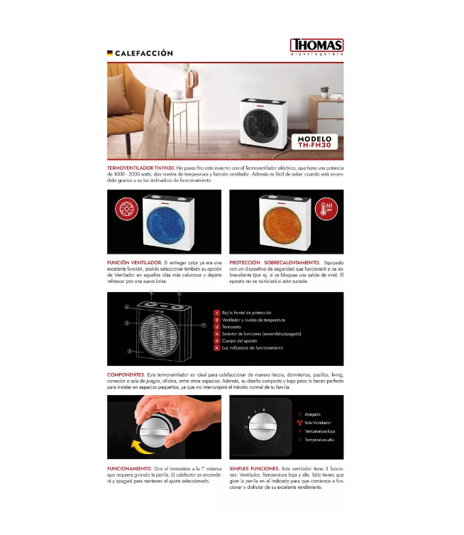 Termoventilador Th-fh30 Marca Thomas-3