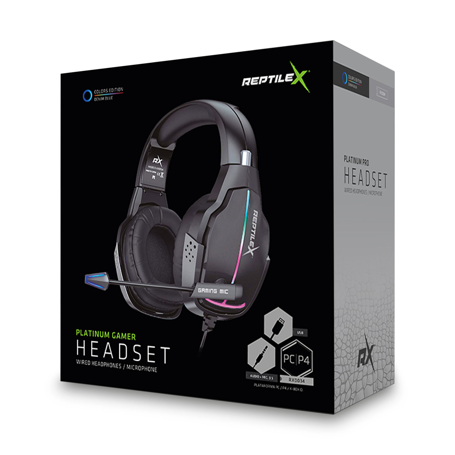 Audífono Gamer Premiun PC PS4 Mic Flexible Jack 3.5mm Reptilex-2