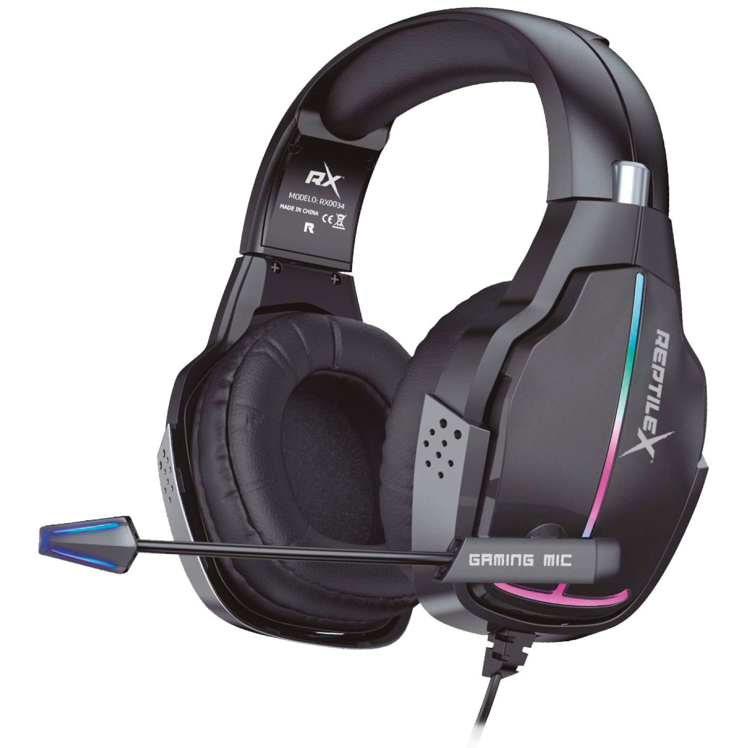 Audífono Gamer Premiun PC PS4 Mic Flexible Jack 3.5mm Reptilex-0