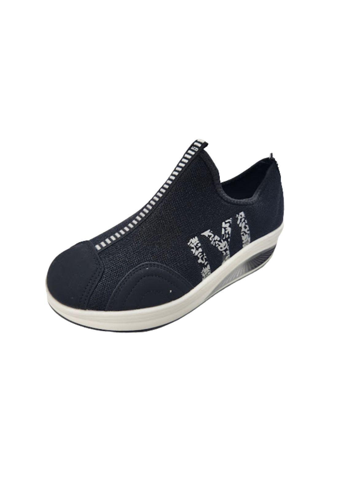 Zapatilla Urbana Mujer Negro Sin Cordones-0