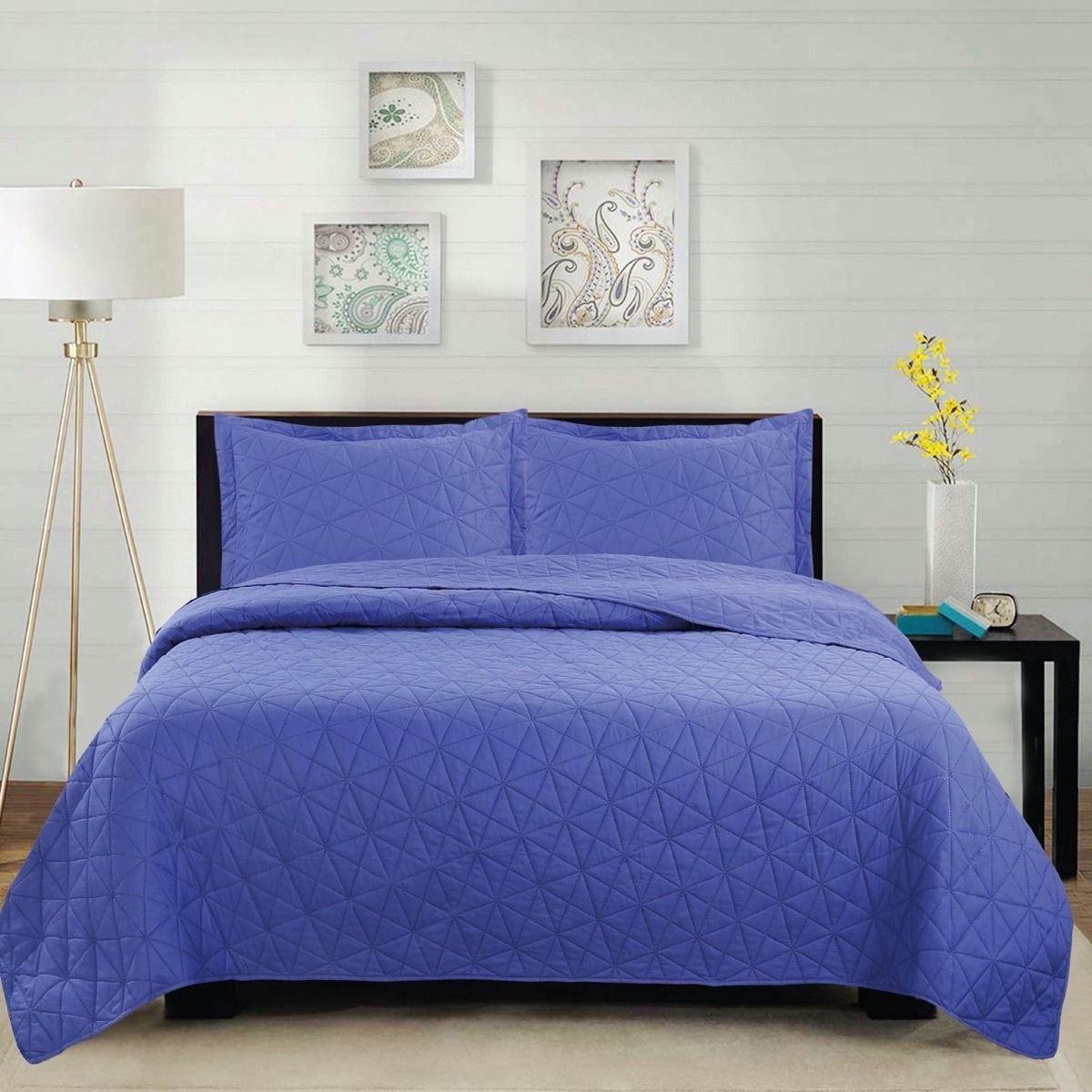 Cubrecama Triangulo King Morado Mic Ultra Triangle-0