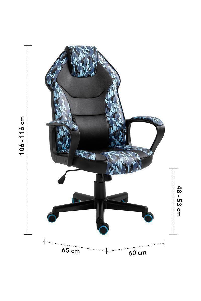 Silla Gamer Legend Pro Altura Ajustable Azul-2