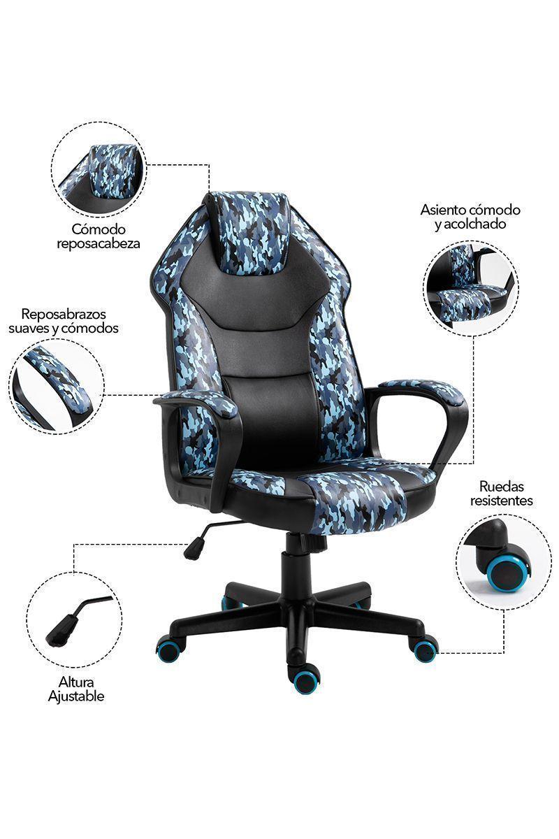 Silla Gamer Legend Pro Altura Ajustable Azul-4