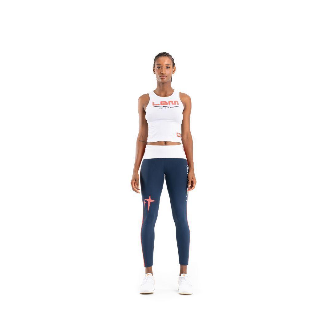 Leggins Azul y franjas rojas-0