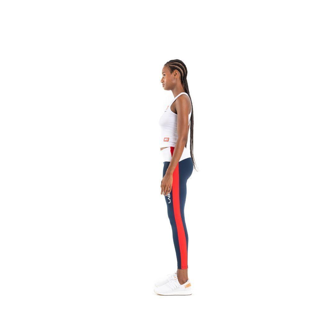 Leggins Azul y franjas rojas-2