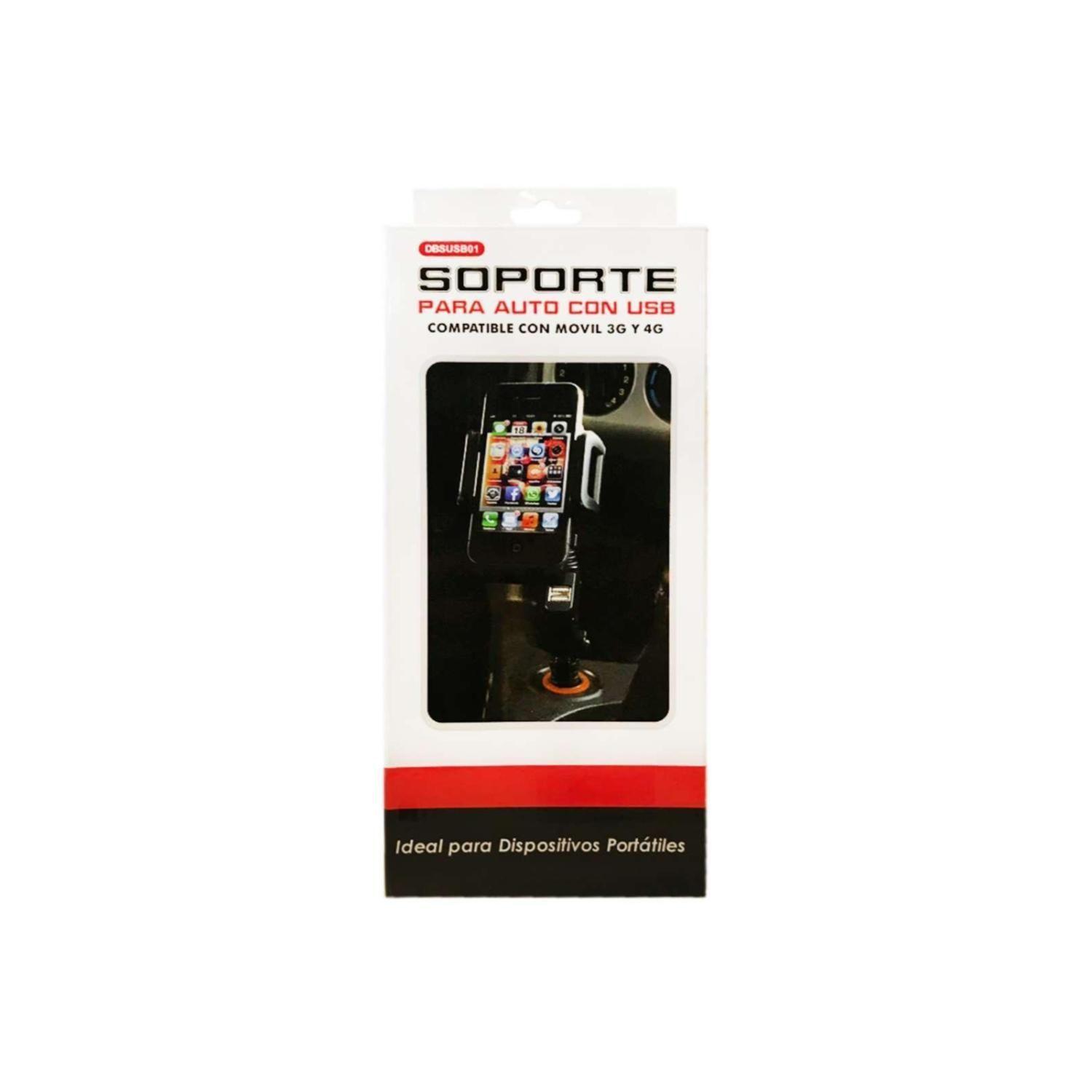 Soporte de Celular Para Auto Con USB Rotacion 360° Ajustable-2
