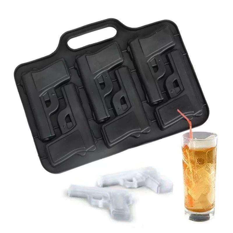 Cubetas de Hielo con Forma de Pistolas, Cubiteras de Hielo Silicona Molde Pistola-0