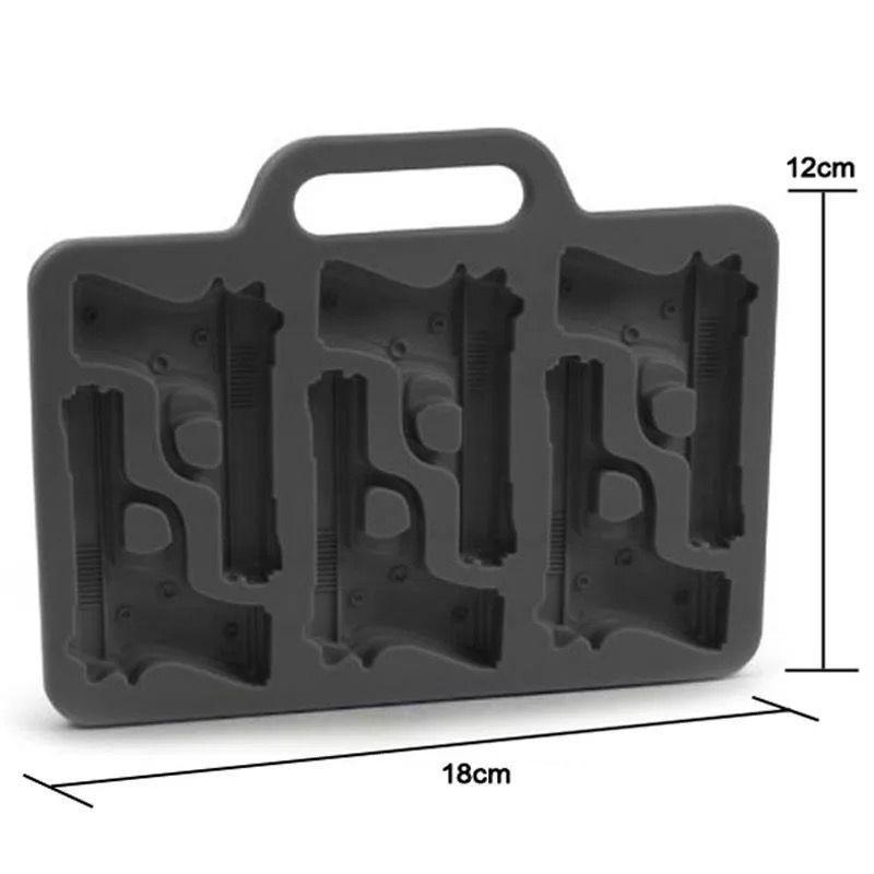 Cubetas de Hielo con Forma de Pistolas, Cubiteras de Hielo Silicona Molde Pistola-1