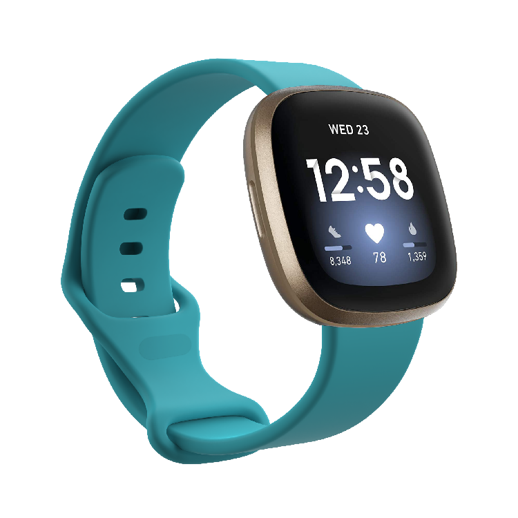 Correa Silicona Para Fitbit Versa 3 / Sense / Verde Agua 23mm L-0