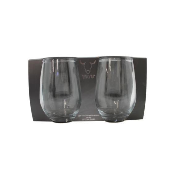 SET 4 VASOS REDONDOS VIDRIO WAYU-2