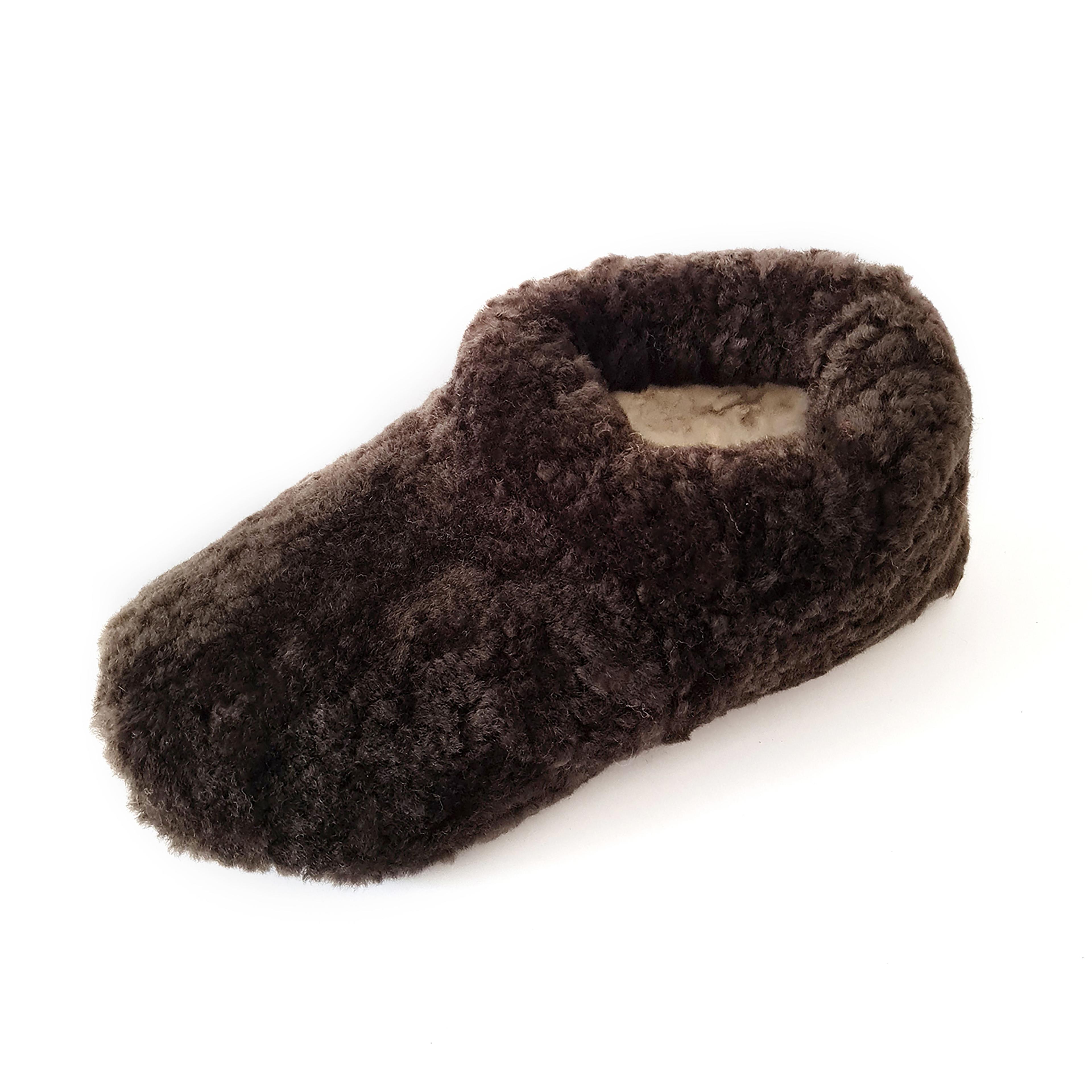 Pantuflas De Oveja Cafe Tallas Adulto-2
