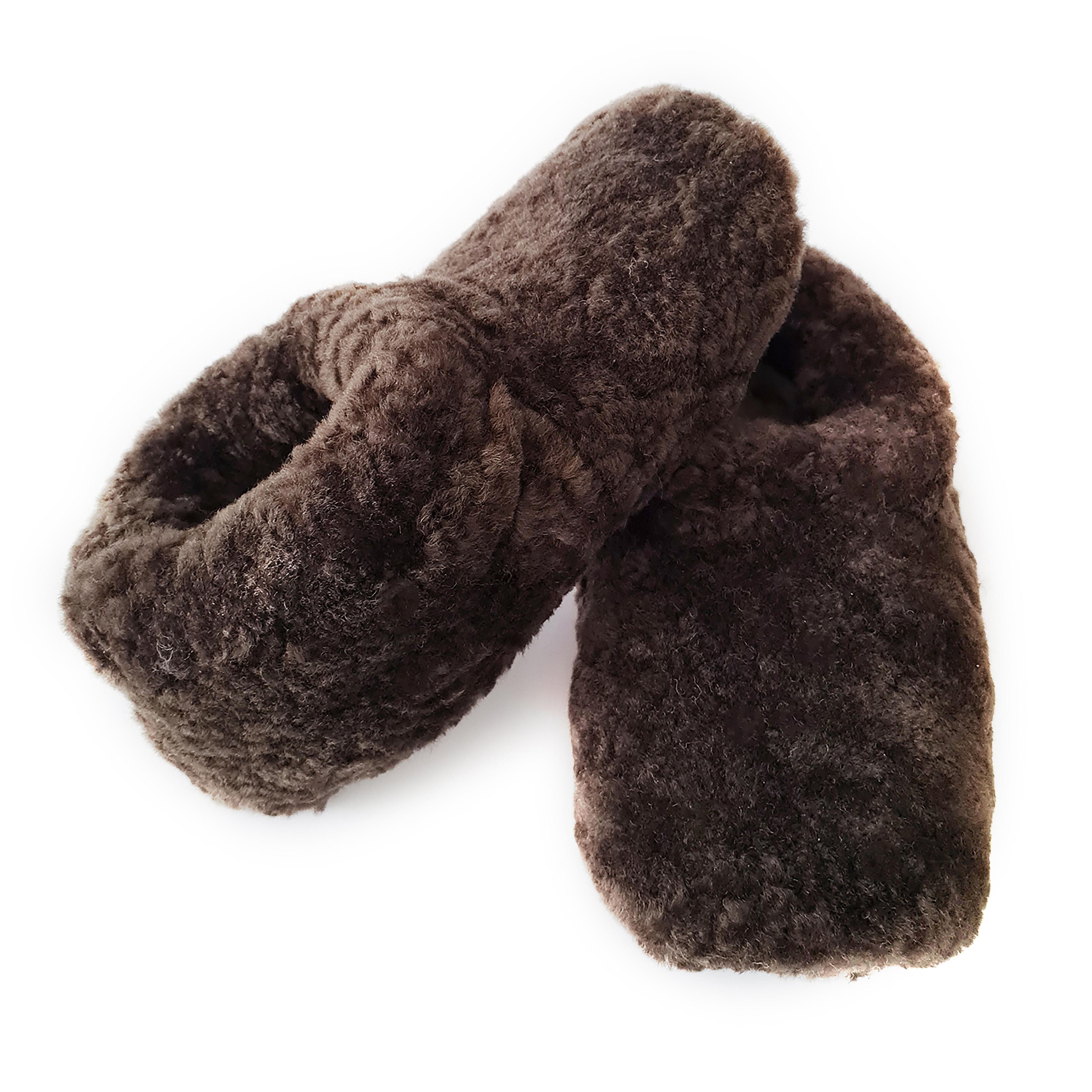 Pantuflas De Oveja Cafe Tallas Adulto-4