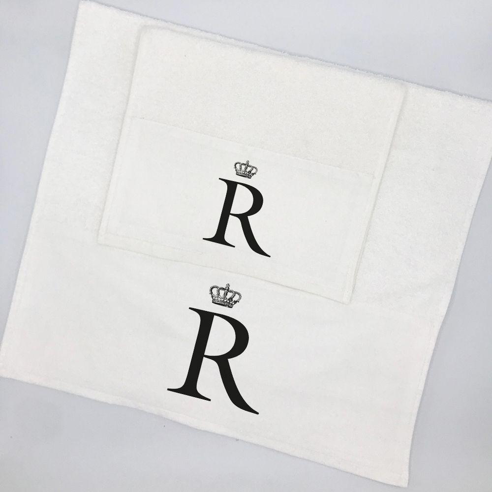 Juego de Toallas mano y visita Letras Corona R-0