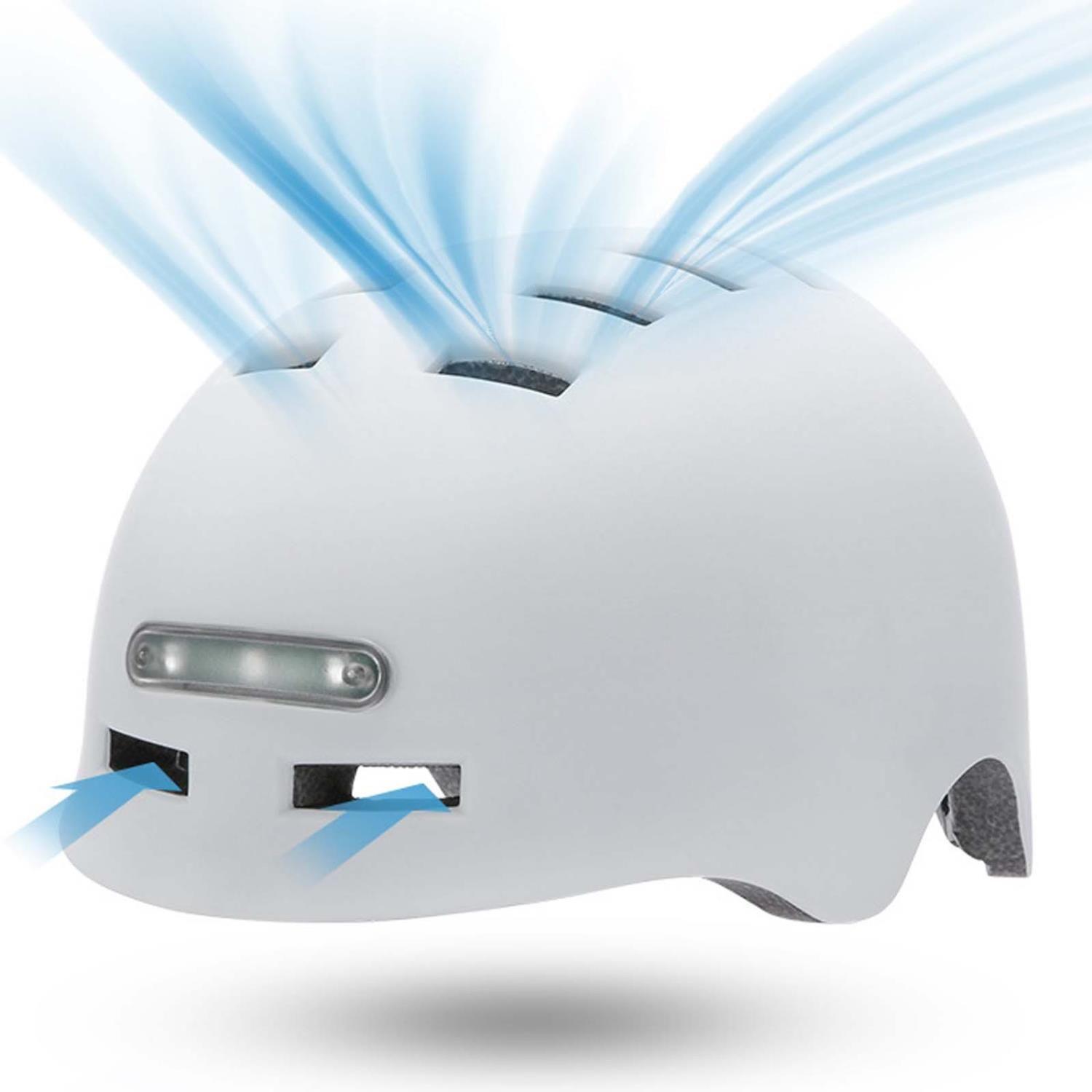 Casco Con Luz Para SCOOTER,BICICLETA Color Negro-3