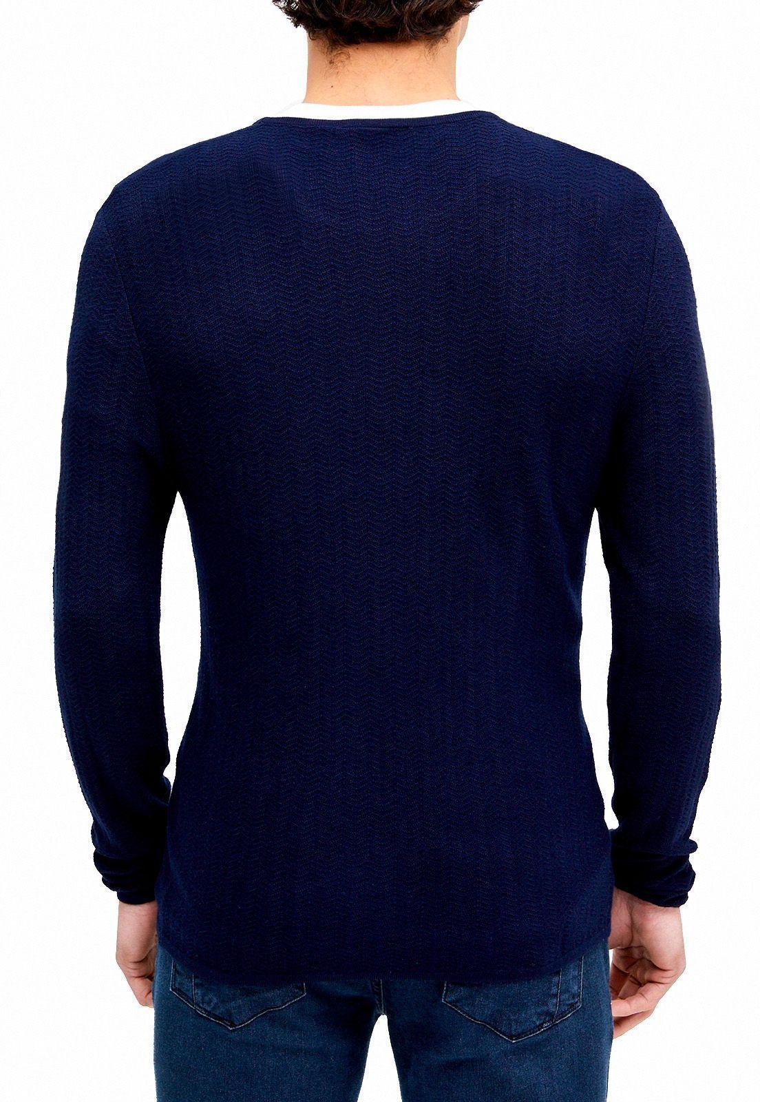Sweater casual textura navy-2