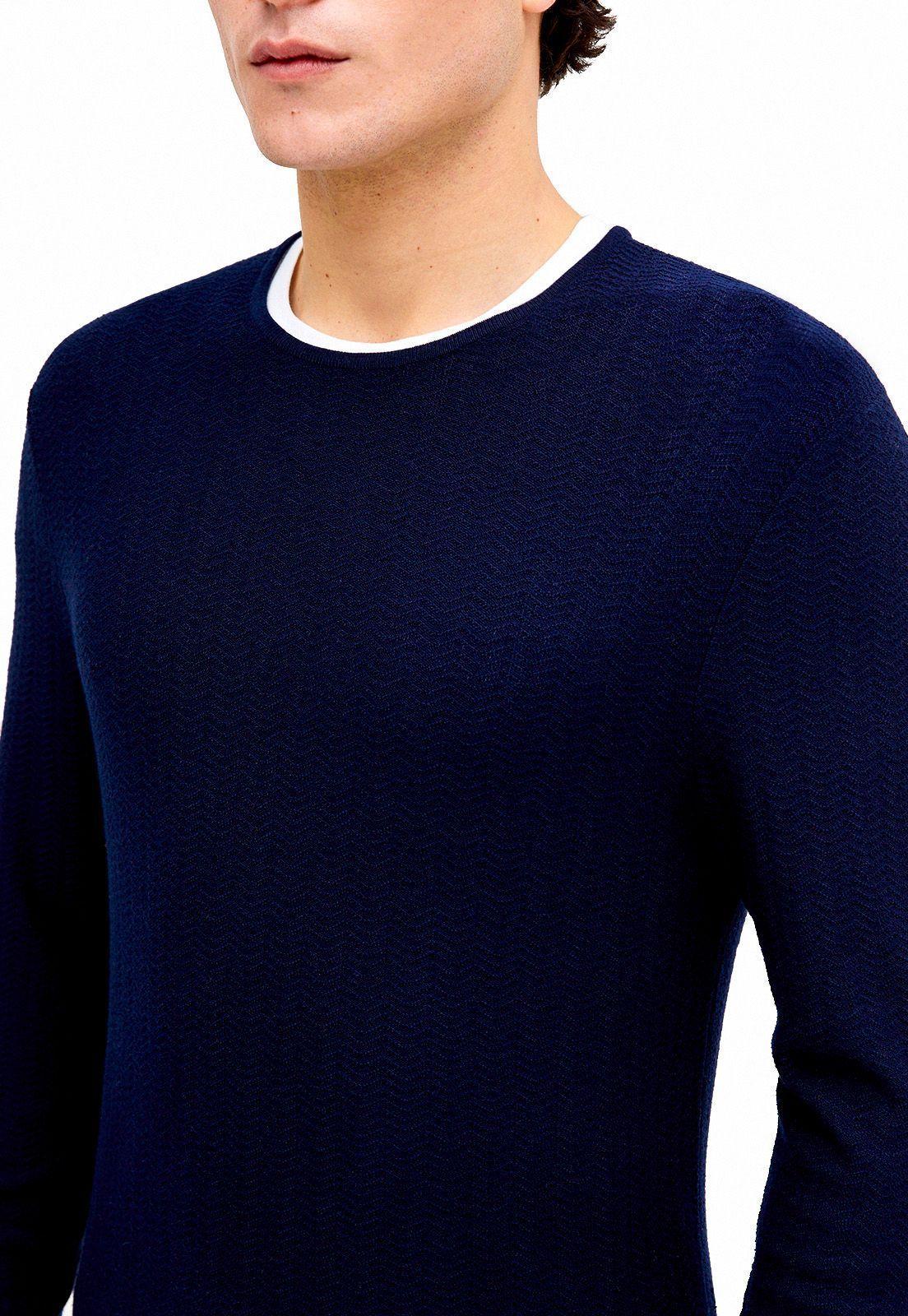 Sweater casual textura navy-1