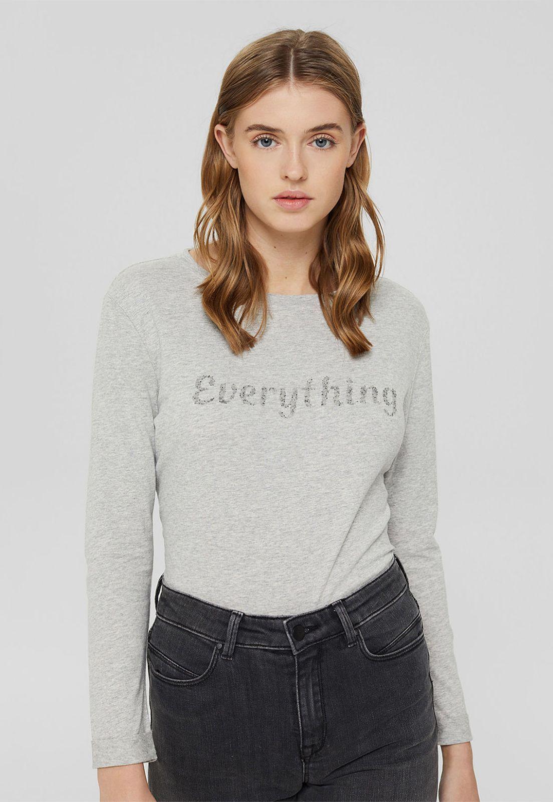 Polera mujer manga larga con estampado Esprit-0