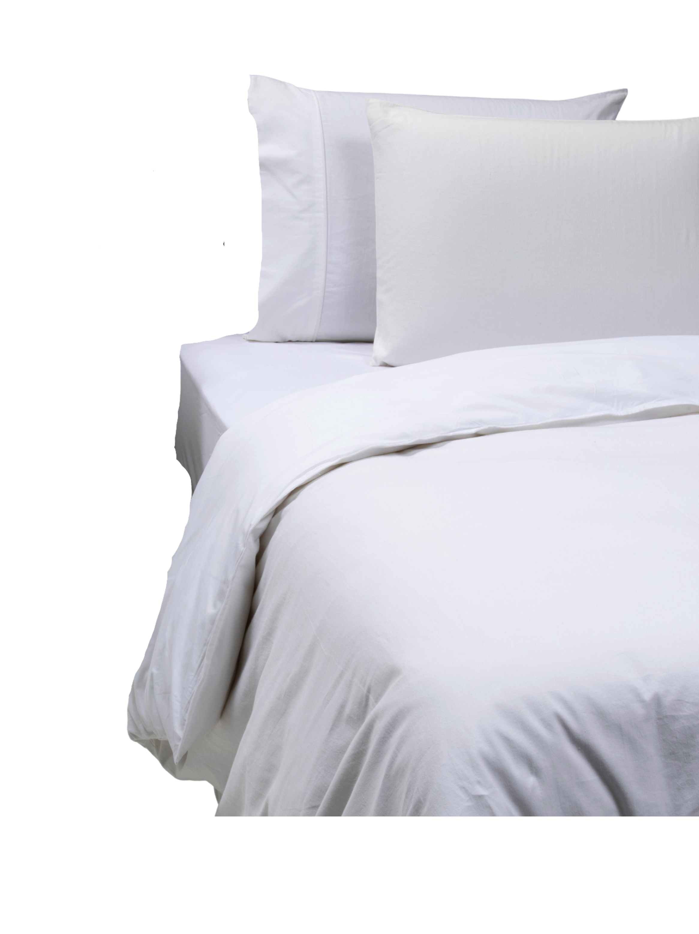 Funda de plumón blanco lino algodón Super King-0