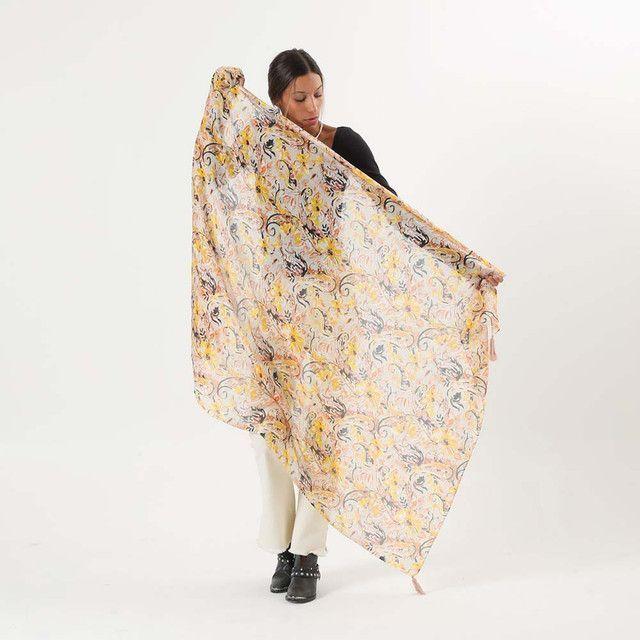Pañuelo Estampado Amarillo Amparo Humana-2