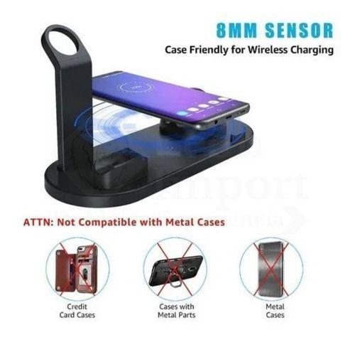 Estación Carga Inalámbrica 4 En 1 Para iPhone Samsung Xiaomi Negro-3