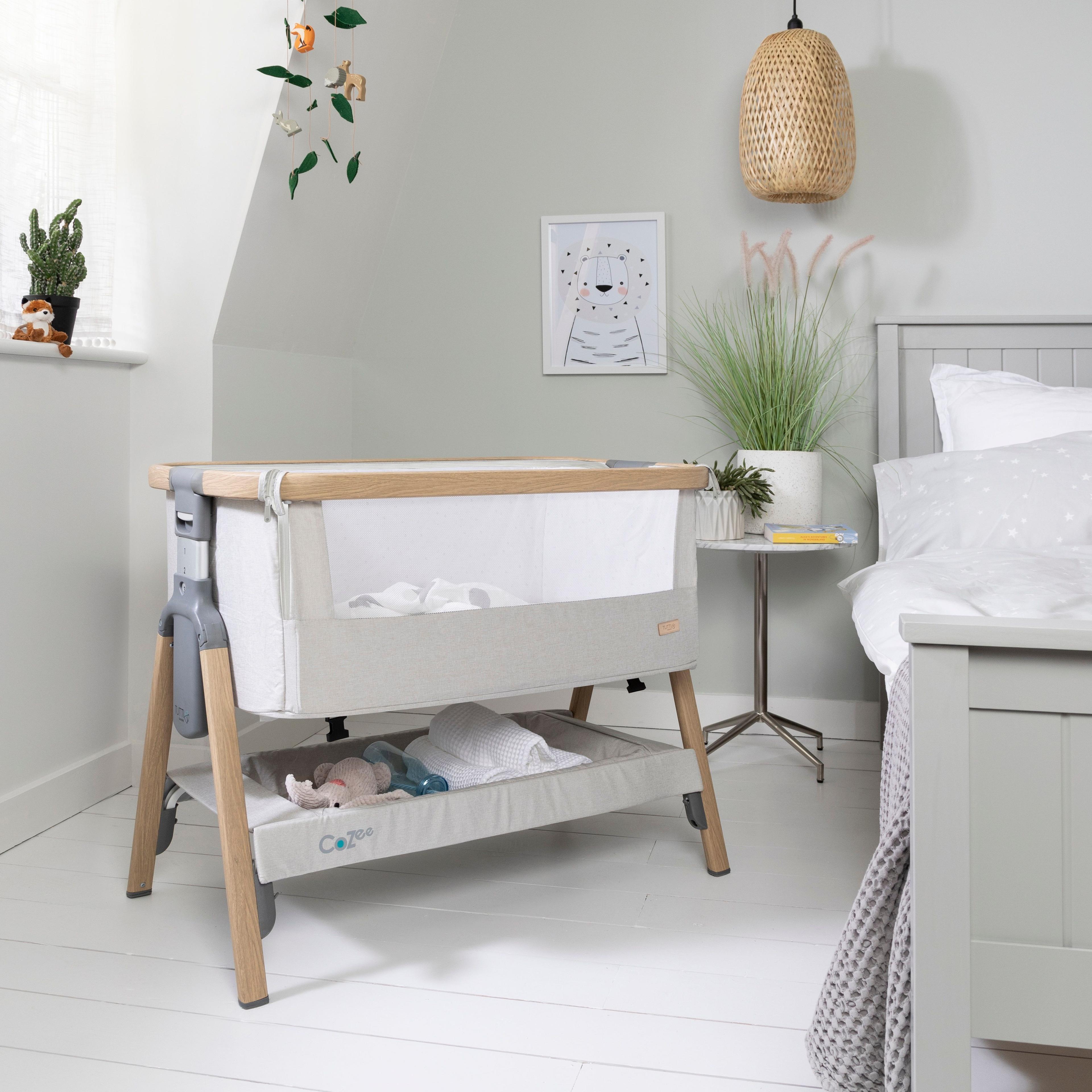 Cuna colecho Cozee color roble/gris plata-3