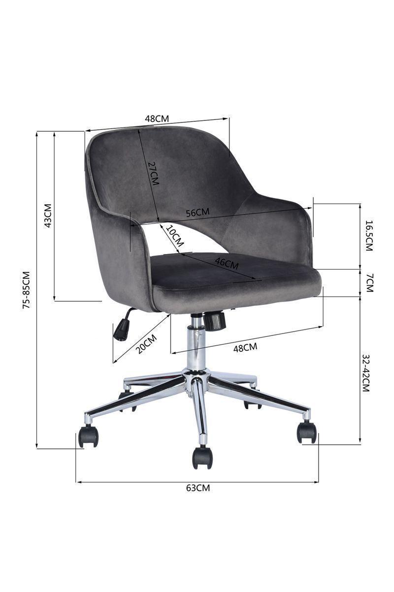 Silla Clarkson Escritorio Apoyabrazos Gris-2