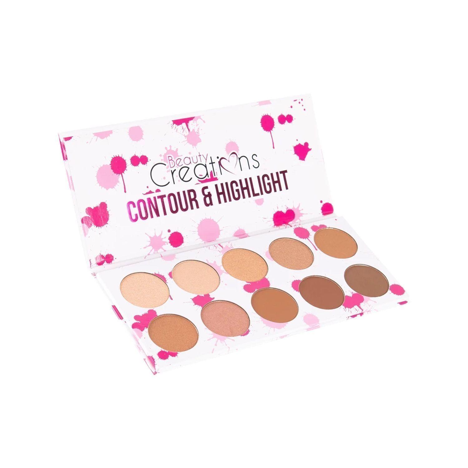 Set Paleta de Iluminador y Contorno "Splash" Beauty Creations + Brocha de Maquillaje "Fan Brush" KleanColor-3