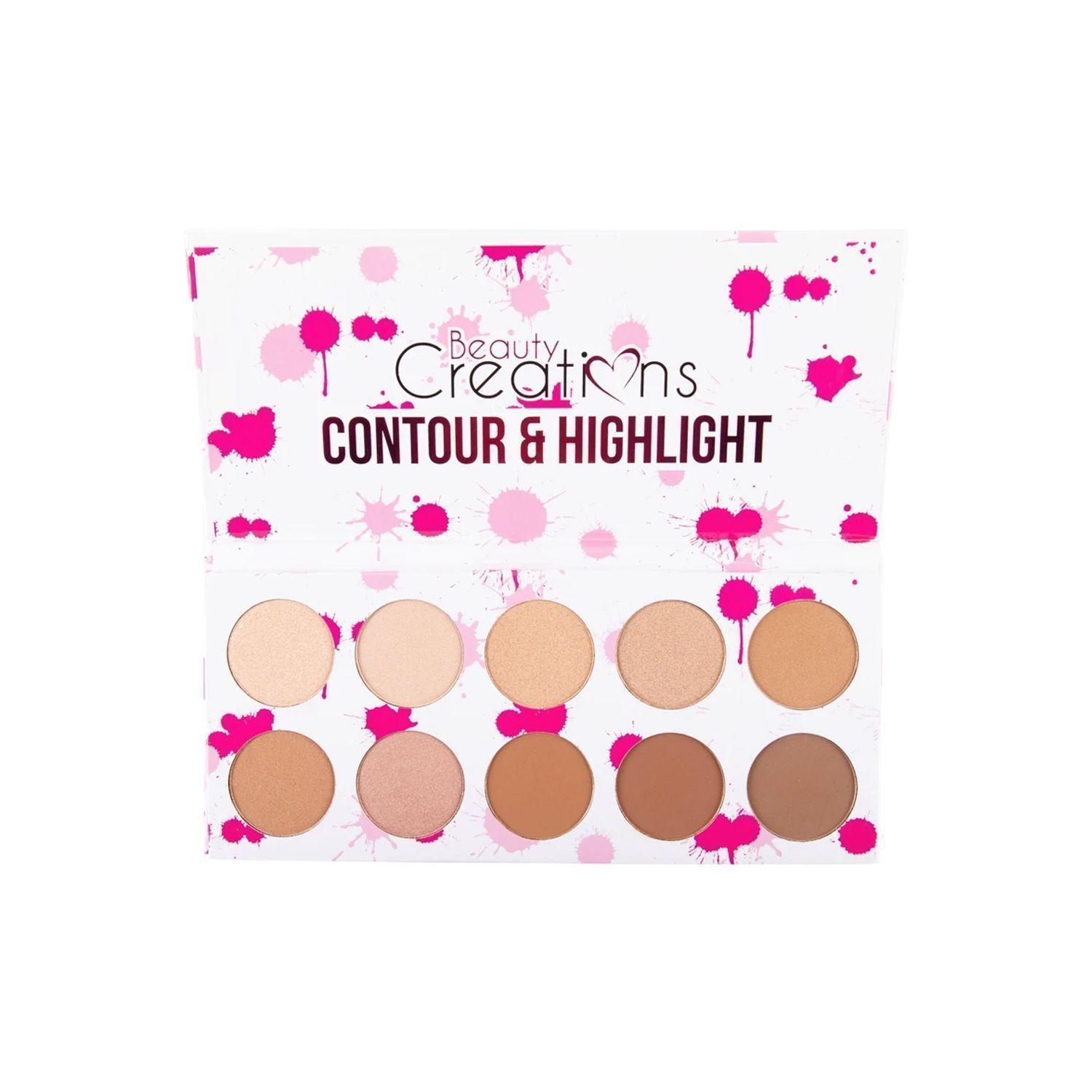 Set Paleta de Iluminador y Contorno "Splash" Beauty Creations + Brocha de Maquillaje "Fan Brush" KleanColor-2
