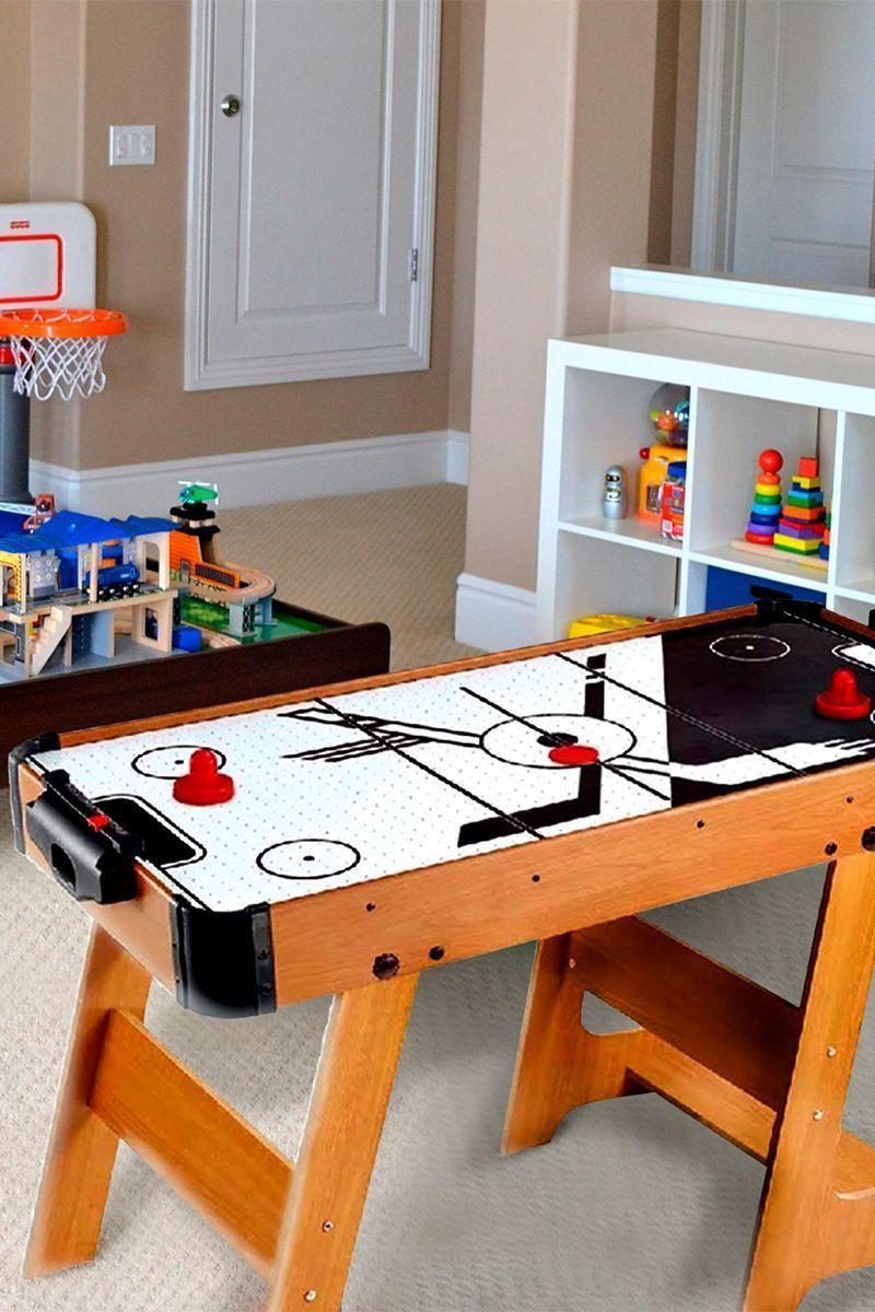Mesa Air Hockey Plegable Café-1