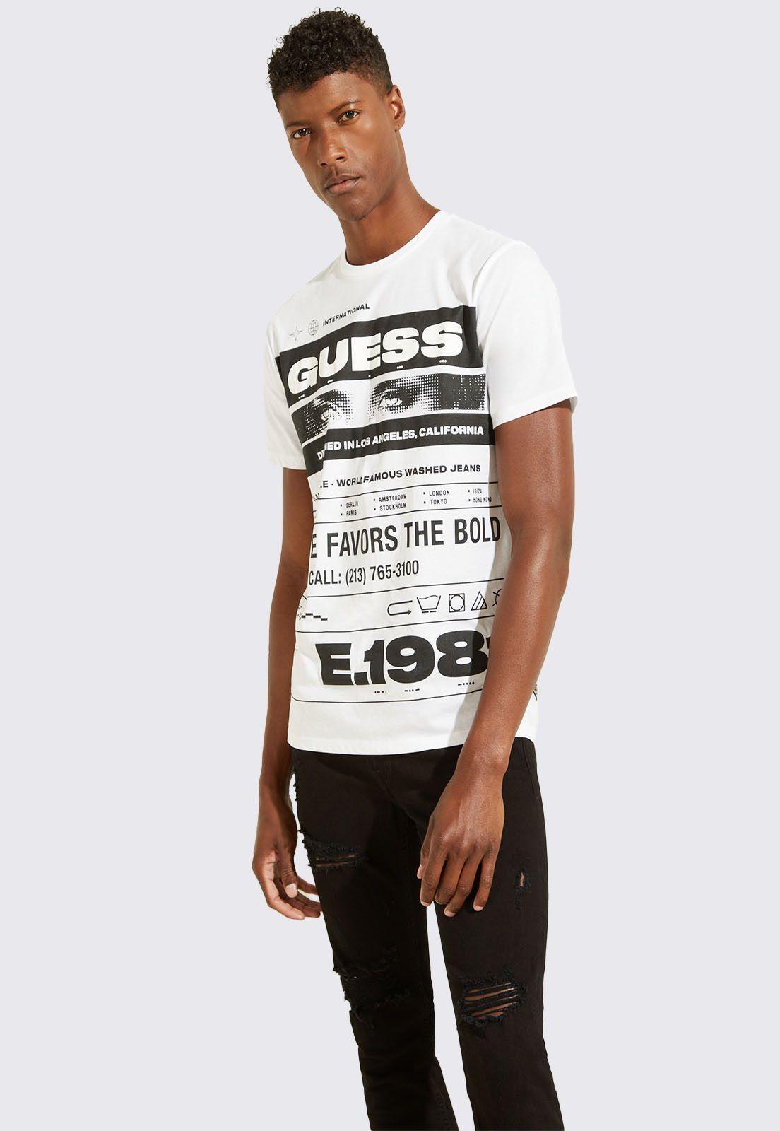 Polera Guess Ss Morse Code Logo-0
