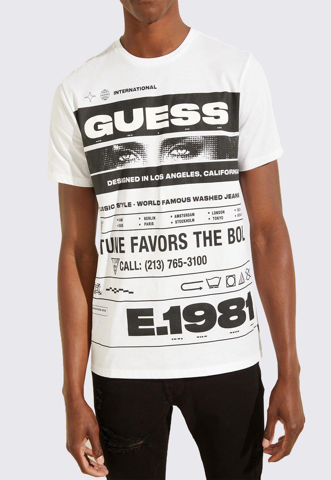 Polera Guess Ss Morse Code Logo-2