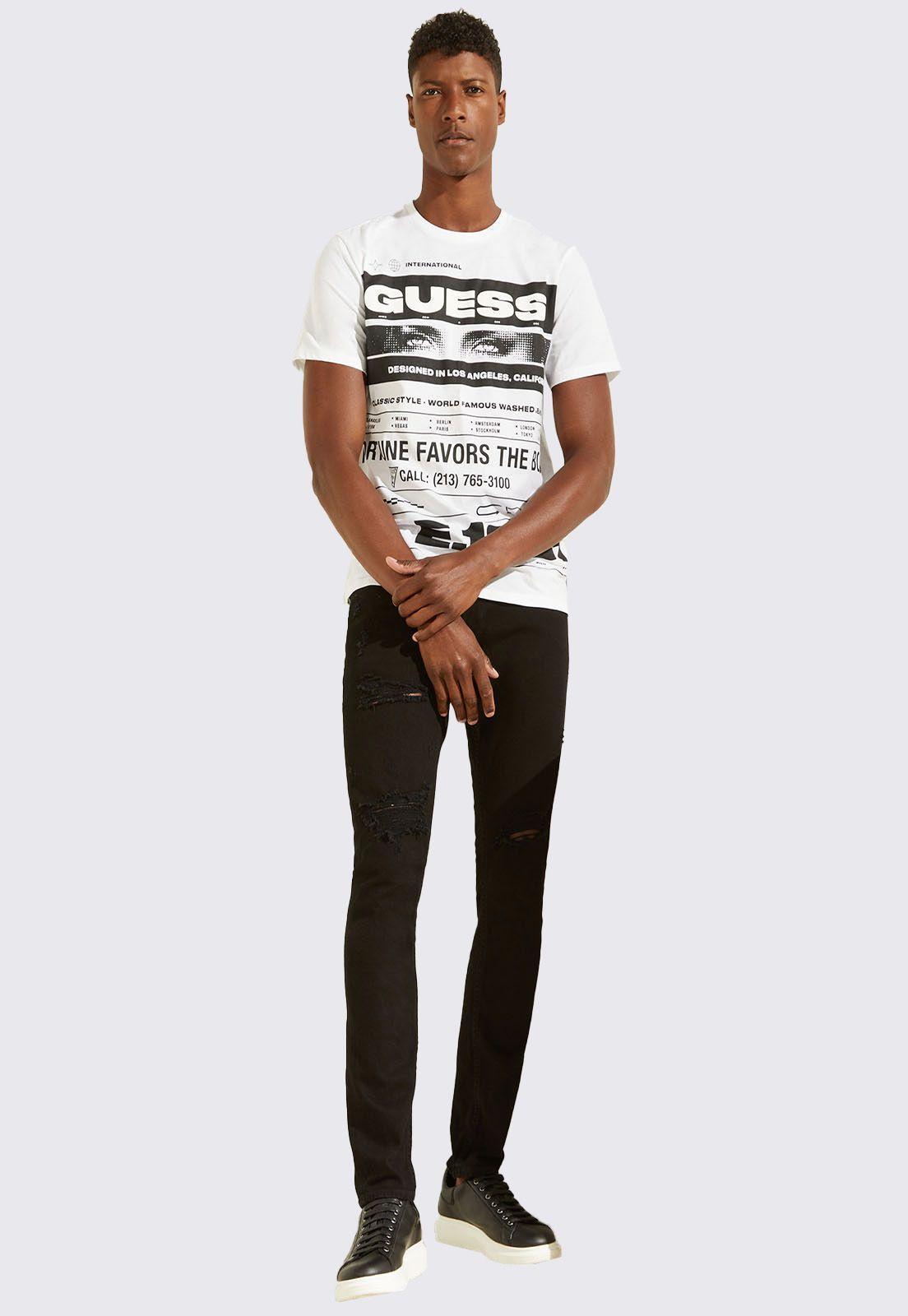 Polera Guess Ss Morse Code Logo-1