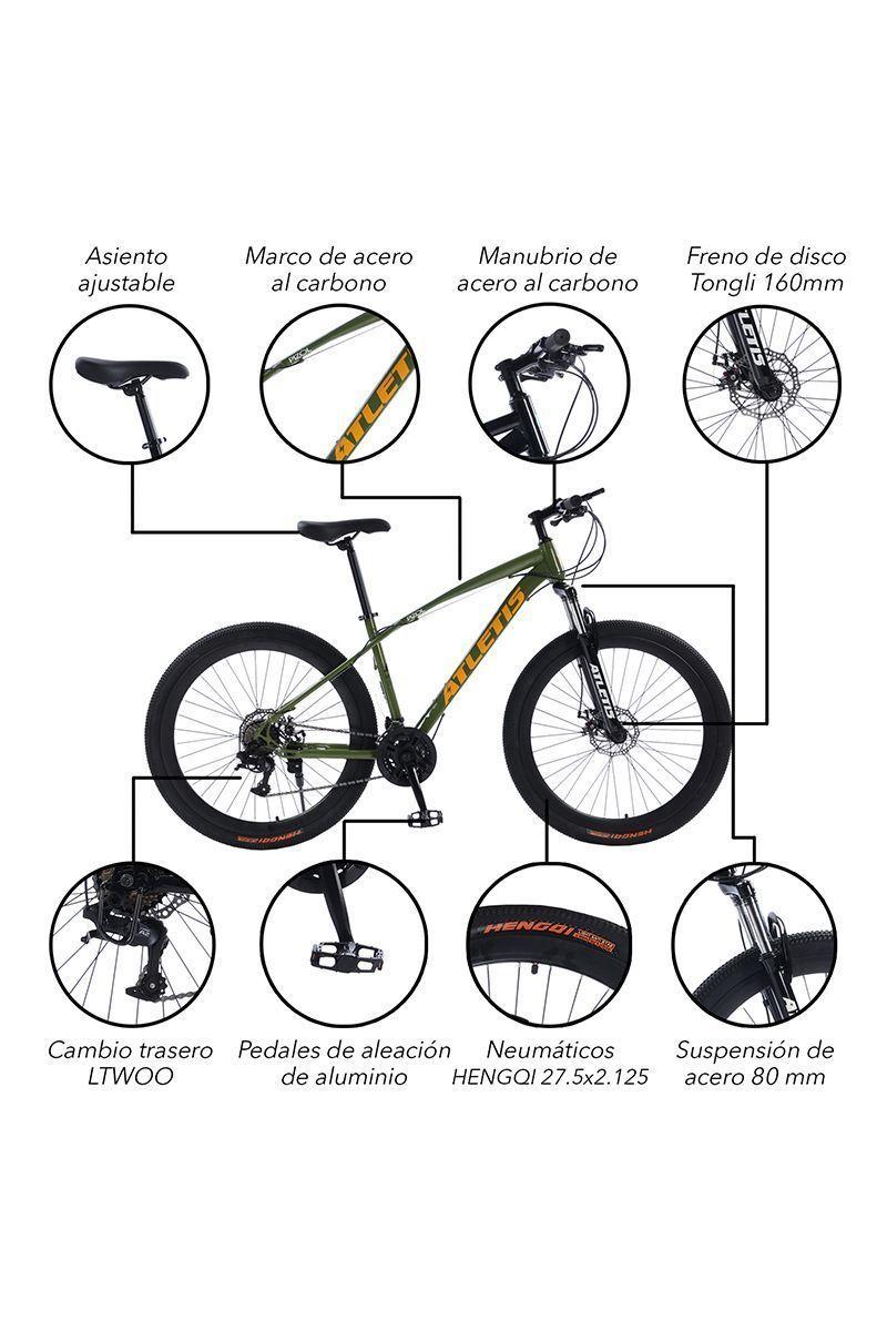 Bicicleta Mountain Bike Pizol 27,5" M Verde-3