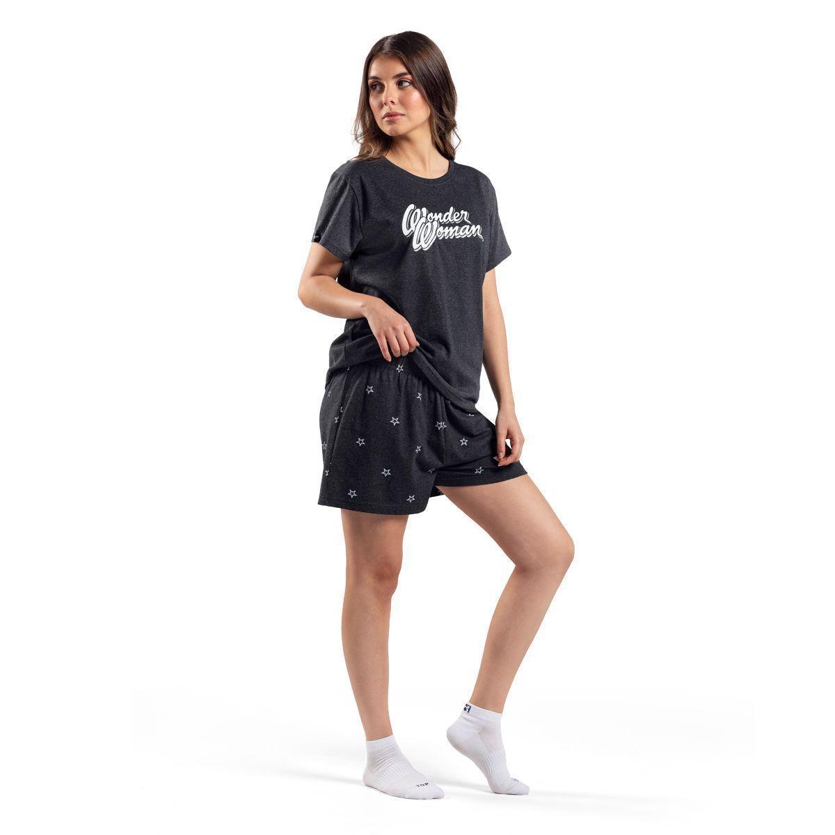 Pijama Mujer Algodón Verano Dc Wonder Woman C2 Top-0