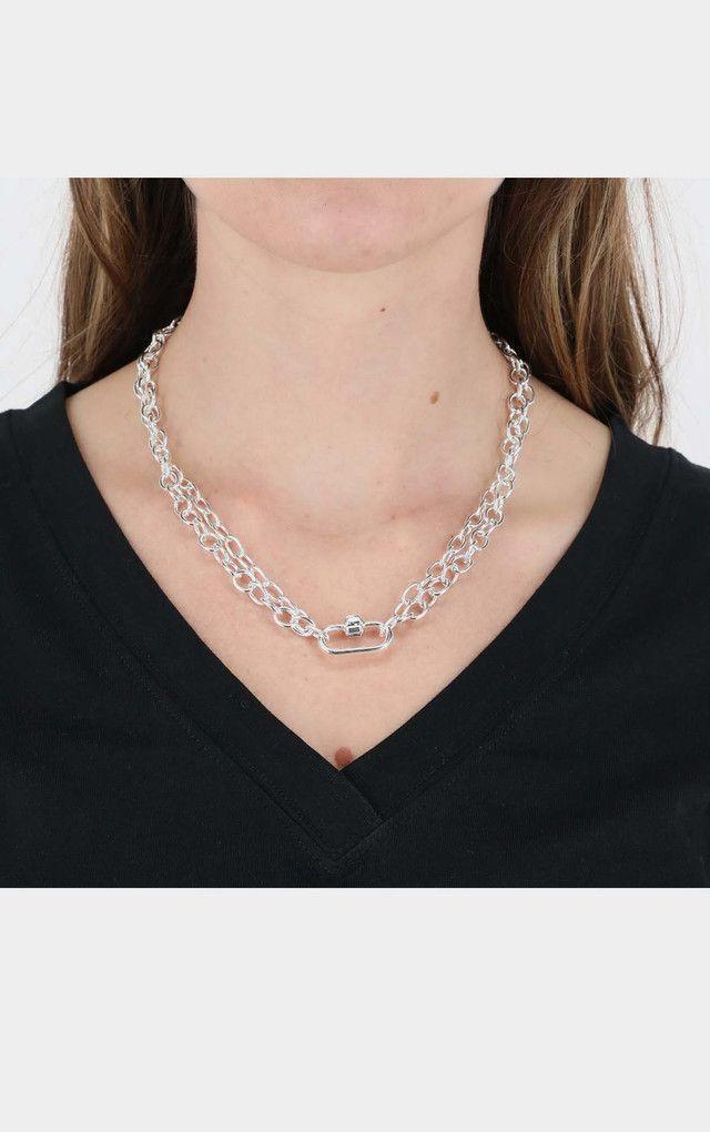 Collar Corto Cadena 5 Plateada  Humana-1