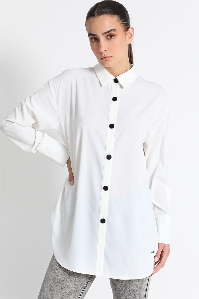 Blusa Camisera Larga Blanco Liola-1