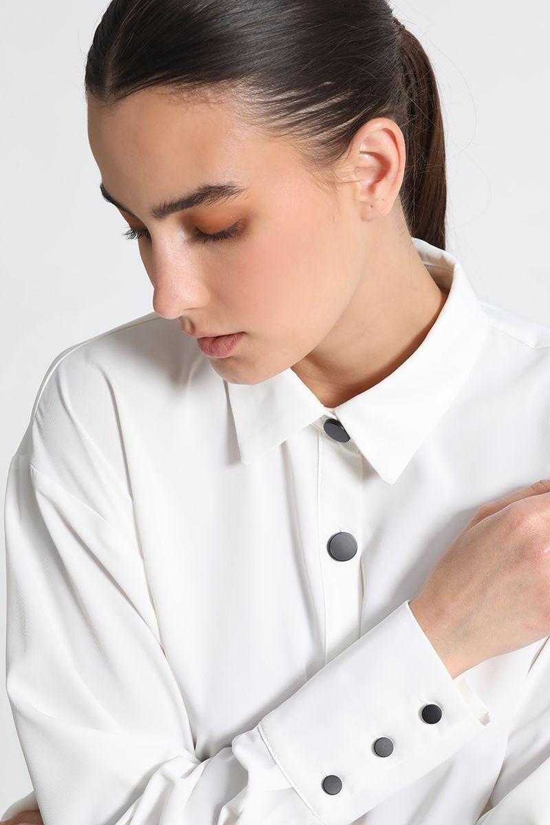 Blusa Camisera Larga Blanco Liola-3