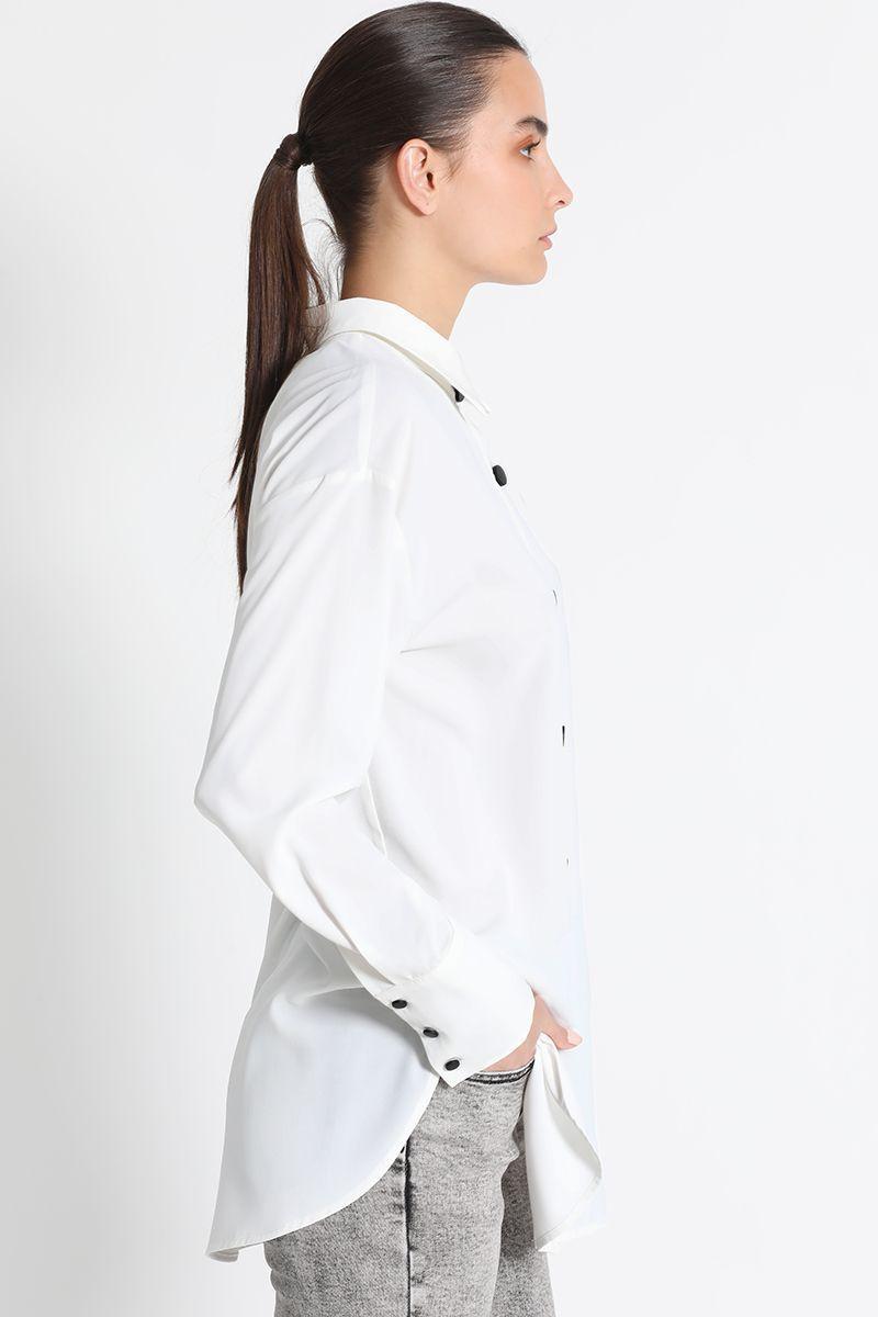 Blusa Camisera Larga Blanco Liola-2