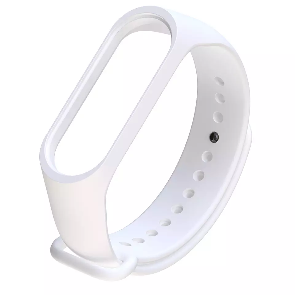 Correa Silicona Compatible Con Xiaomi Watch Mi Band 3 / 4 / Blanco-0