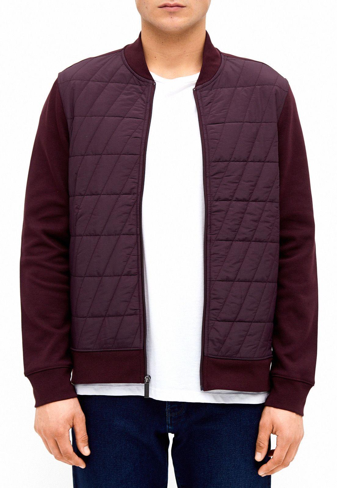Polerón bomber quilted burdeo-0
