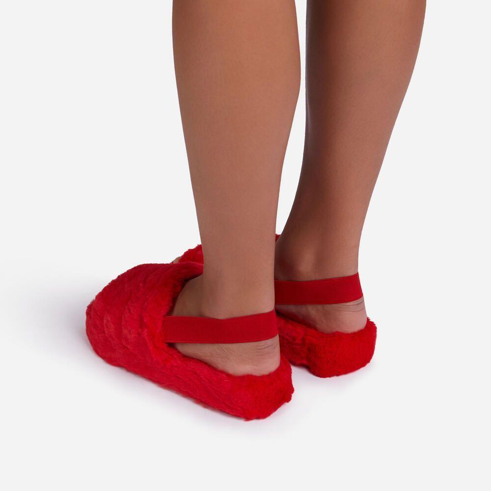 Fluffy Slippers, Pantuflas Altas y Térmicas ROJA-3