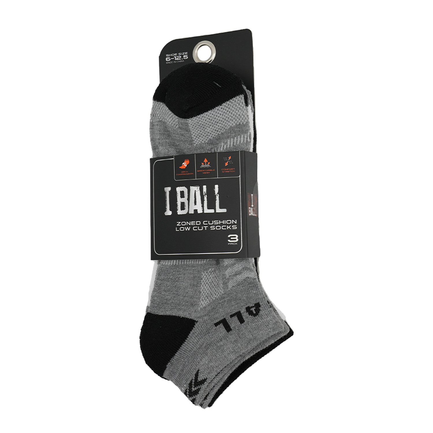 Pack 3 Pares Calcetines Cortos Deportivos iBall 3 colores-1